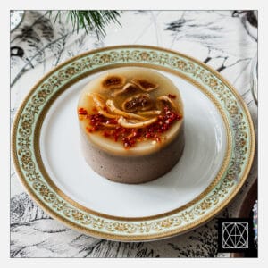 Žąsies kepenėlių paštetas su Nashi kriaušių čatniu